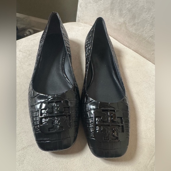 Tory Burch Black Croc Ballet Flat - Picture 3 of 5